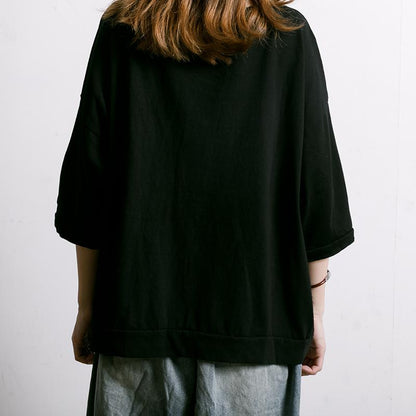Plaid Letter Printed Summer Cotton T-Shirt
