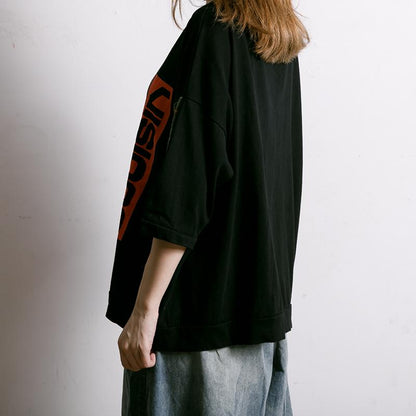 Plaid Letter Printed Summer Cotton T-Shirt