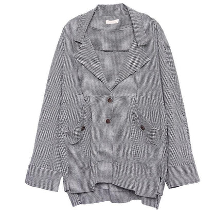 Plaid Loose Casual Women Blazer Coat