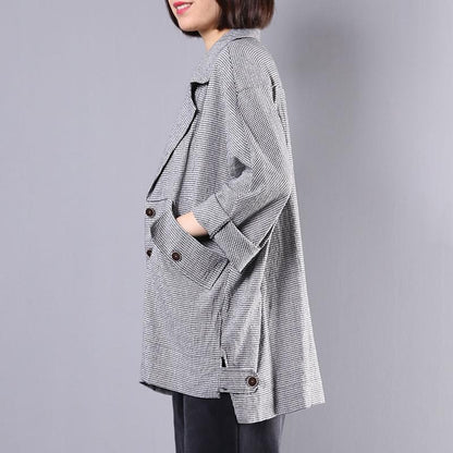 Plaid Loose Casual Women Blazer Coat
