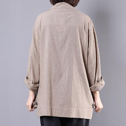 Plaid Loose Casual Women Blazer Coat