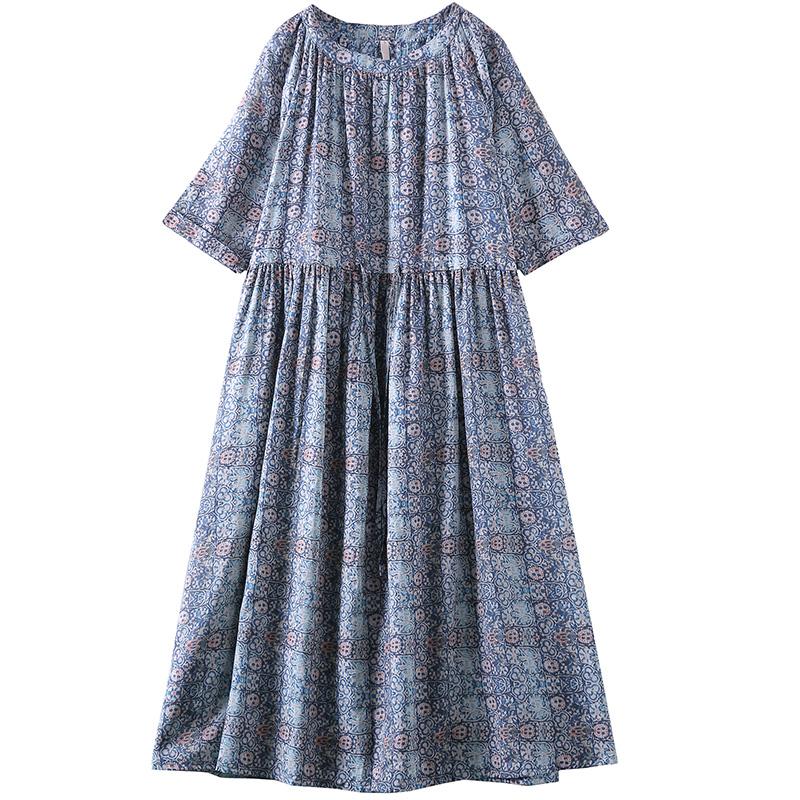 Plain Print Adjustable Waist Casual Dress
