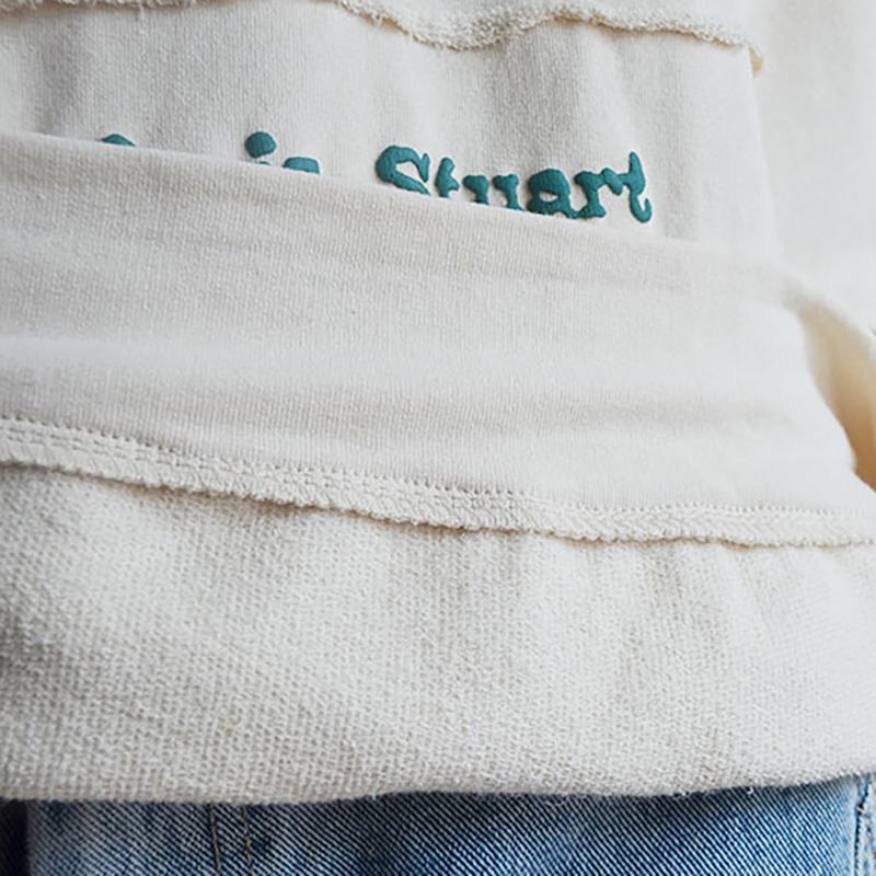 Plant Print Cotton Hooded Spring Sweatshirt