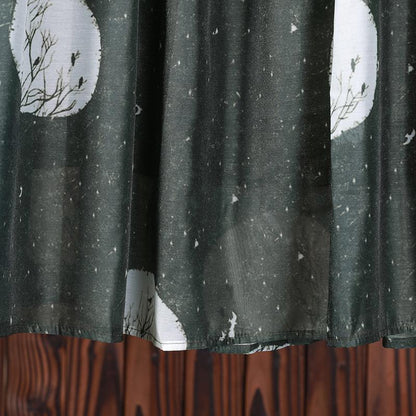 Plant Printed Pleated Spliced Comfortable Dress