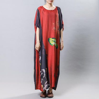 Plant Printed Soft Comfortable Gauzy Dress