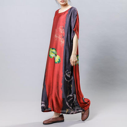 Plant Printed Soft Comfortable Gauzy Dress