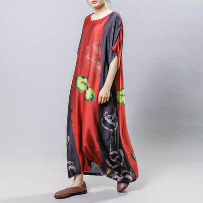Plant Printed Soft Comfortable Gauzy Dress