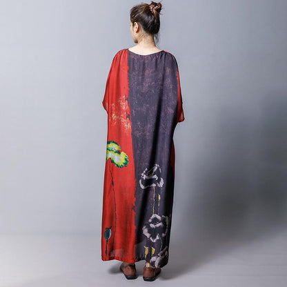 Plant Printed Soft Comfortable Gauzy Dress