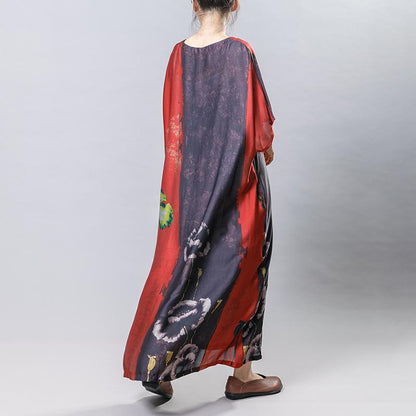 Plant Printed Soft Comfortable Gauzy Dress