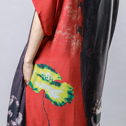 Plant Printed Soft Comfortable Gauzy Dress
