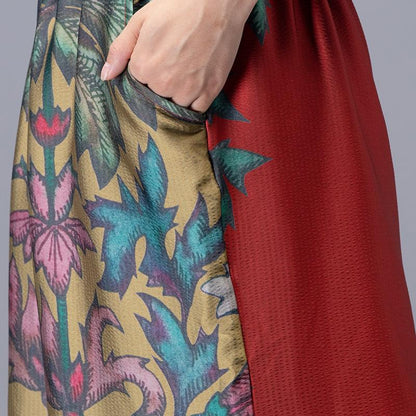 Plant Printed Summer Fashion Two Piece Suit