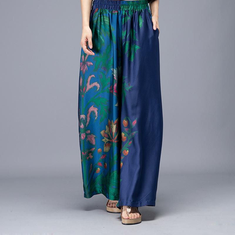 Plant Printed Summer Fashion Two Piece Suit