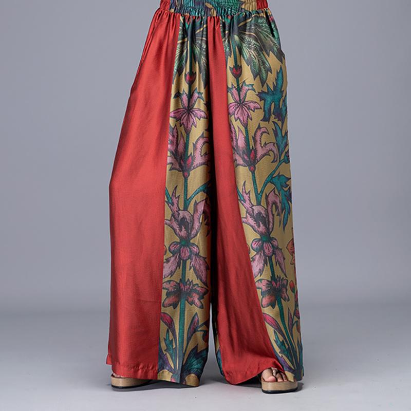 Plant Printed Summer Fashion Two Piece Suit