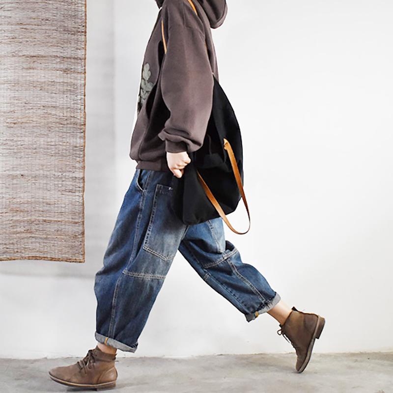 Plant Prints Loose Hooded Sweatshirt