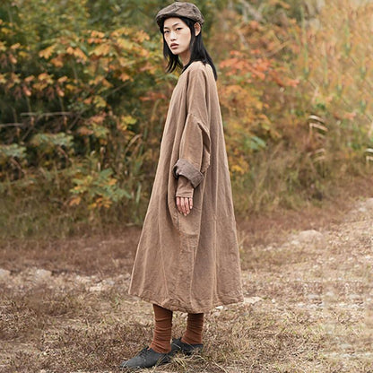 Plus Size - Comfortable Casual Loose Linen Dress