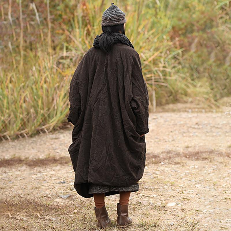 Plus Size - Retro Loose Pleated Skin-friendly Coat