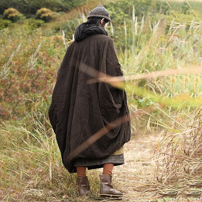 Plus Size - Retro Loose Pleated Skin-friendly Coat