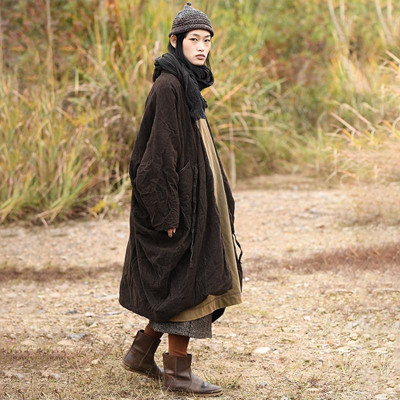 Plus Size - Retro Loose Pleated Skin-friendly Coat