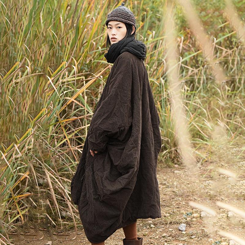 Plus Size - Retro Loose Pleated Skin-friendly Coat