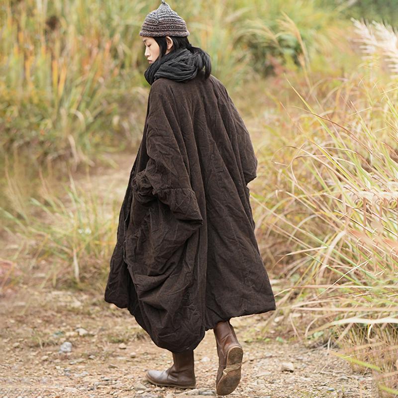 Plus Size - Retro Loose Pleated Skin-friendly Coat