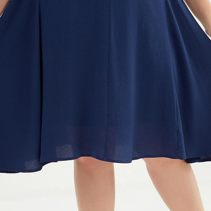 Plus Size Butterfly Sleeve Multi-Layer Midi Dress