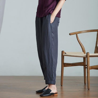 Plus Size Casual Ankle-Length Lantern Pants