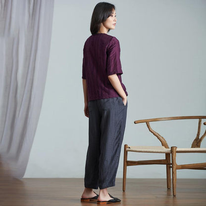 Plus Size Casual Ankle-Length Lantern Pants