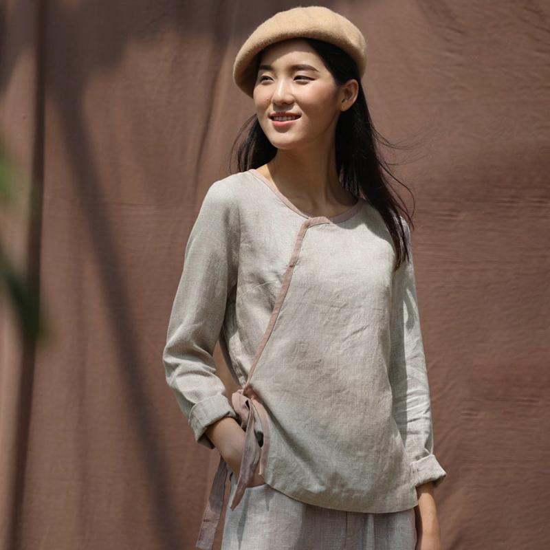 Plus Size Chinese Style Solid Color Two Piece Suit