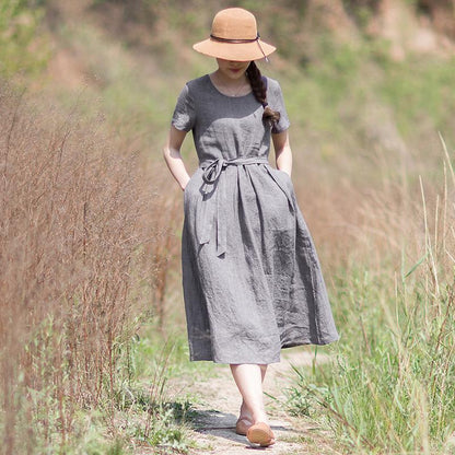 Plus Size Comfortable Solid Color Pullover Dress