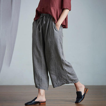 Plus Size Falling Wide Leg Straight Casual Pants