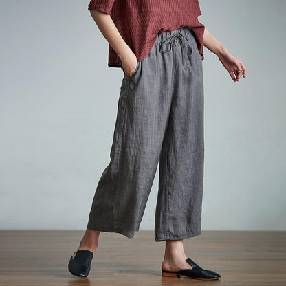 Plus Size Falling Wide Leg Straight Casual Pants