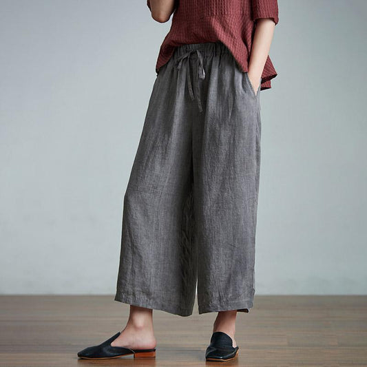 Plus Size Falling Wide Leg Straight Casual Pants