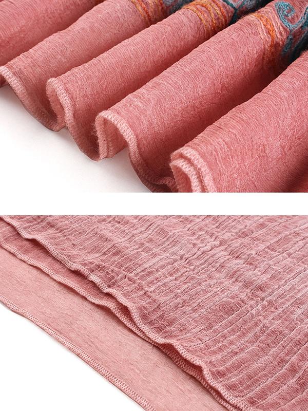 Plus Size Floral Embroidery Flare Sleeve Dress