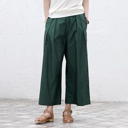 Plus Size Folded Pure Color Wide Leg Pants