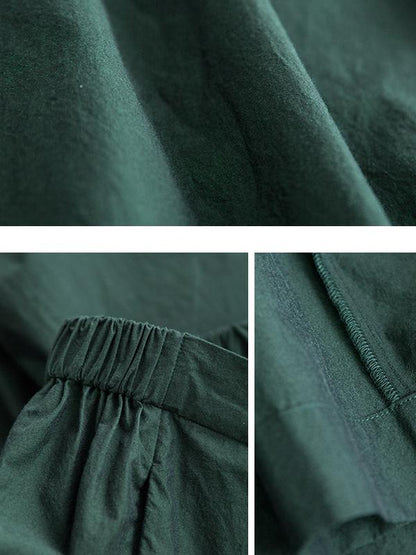 Plus Size Folded Pure Color Wide Leg Pants