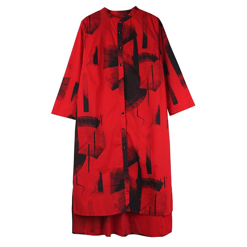 Plus Size Geometric Printed Irregular Fashion Shirt