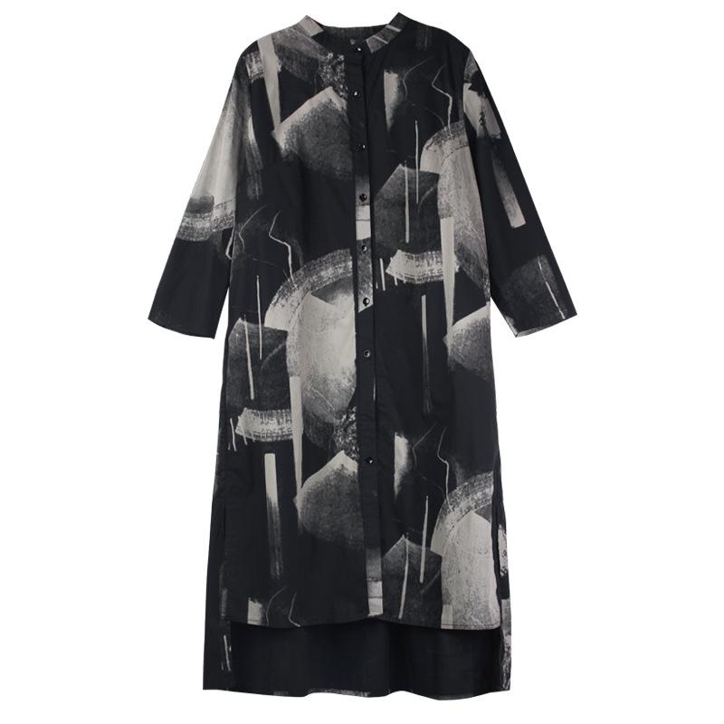 Plus Size Geometric Printed Irregular Fashion Shirt