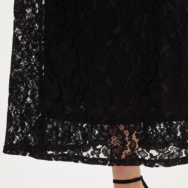 Plus Size Hollow Out Elegant Lace Long Dress