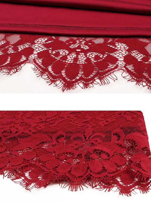 Plus Size Lace Solid Embroidery Plus Size Dress