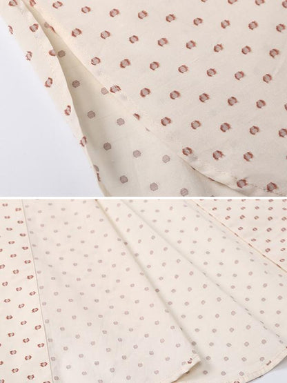 Plus Size Lacing Dot Double Breasted Shirt Dress