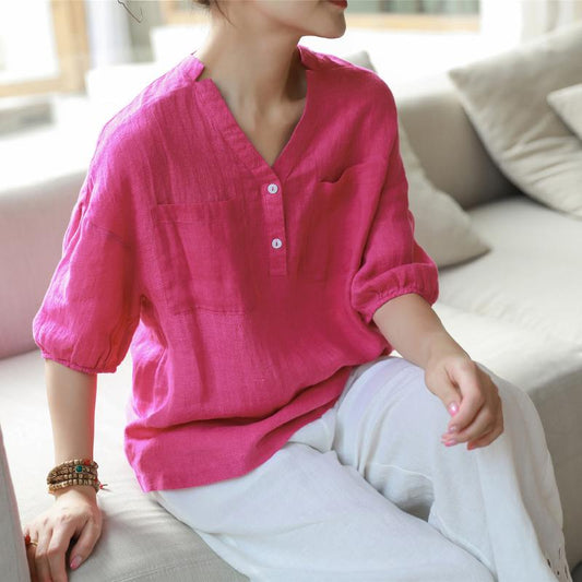Plus Size Lantern Sleeve Casual Transparent Shirt