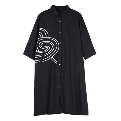 Plus Size Personality Printing Long Shirt