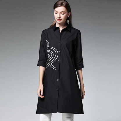 Plus Size Personality Printing Long Shirt