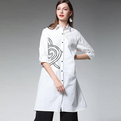 Plus Size Personality Printing Long Shirt