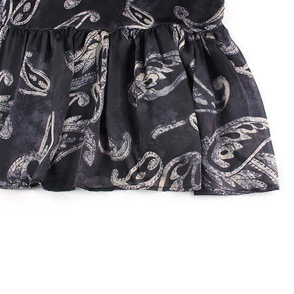 Plus Size Printing Gambiered Guangdong Silk Dress