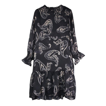 Plus Size Printing Gambiered Guangdong Silk Dress