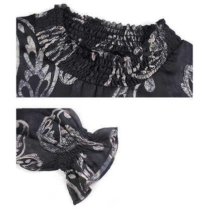 Plus Size Printing Gambiered Guangdong Silk Dress