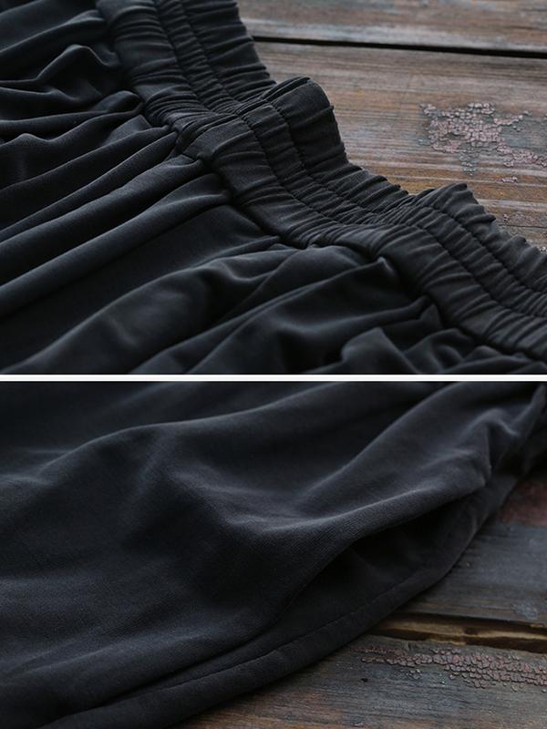 Plus Size Pure Color High Waist Straight Casual Pants