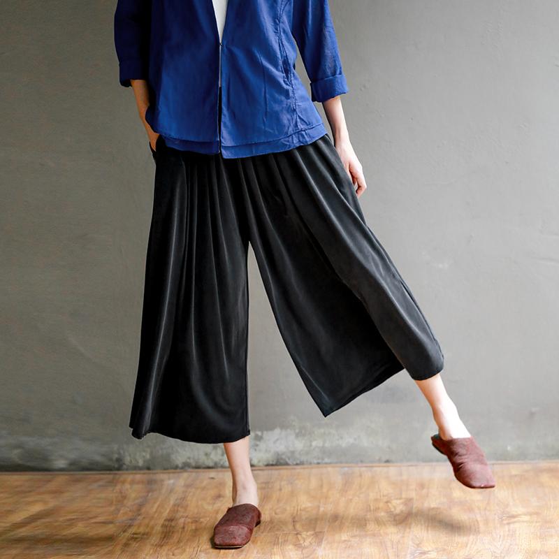 Plus Size Pure Color High Waist Straight Casual Pants