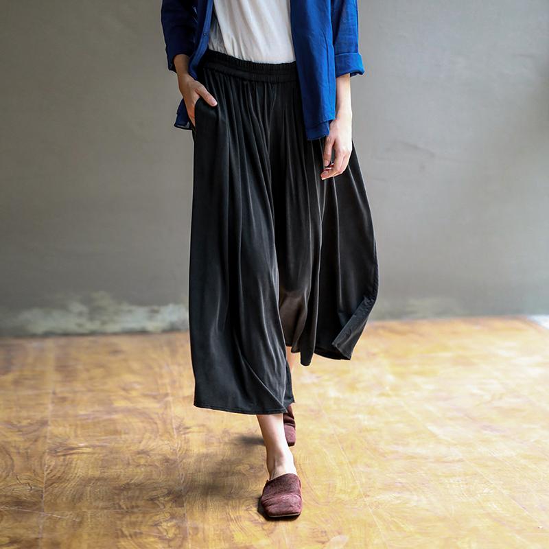 Plus Size Pure Color High Waist Straight Casual Pants